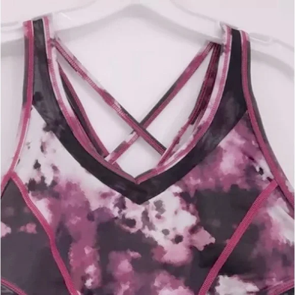 [Lululemon] Strap It Like It's Hot Blooming Pixie Raspberry/Black Sports Bra 6 - Picture 8 of 11